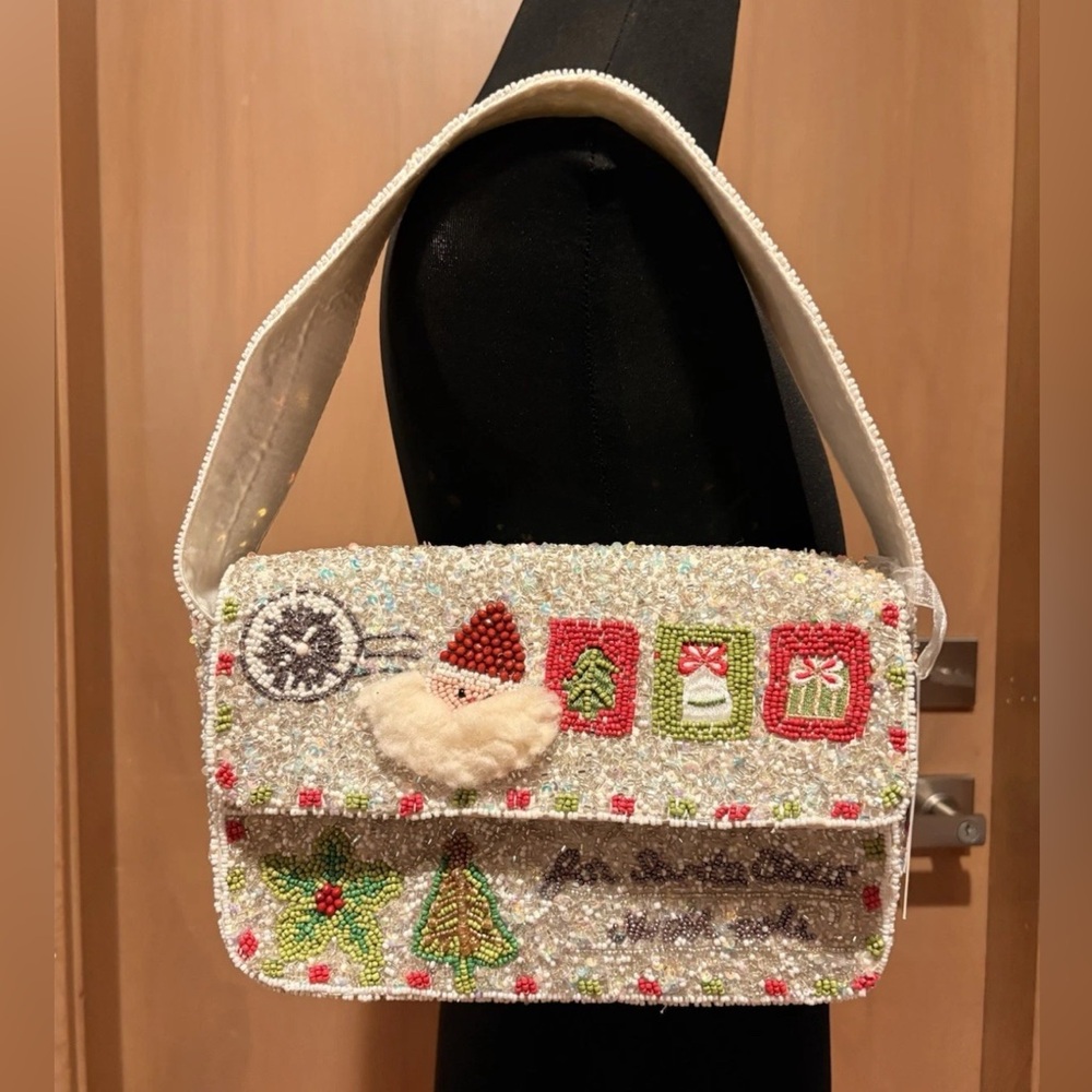 Christmas/Santa Beaded Shoulder Bag
